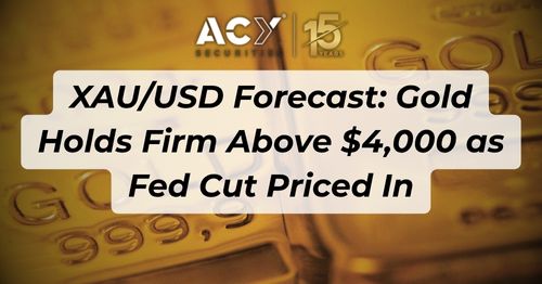 XAU/USD Forecast: Gold Holds Firm Above $4,000 as Fed Cut Priced In
