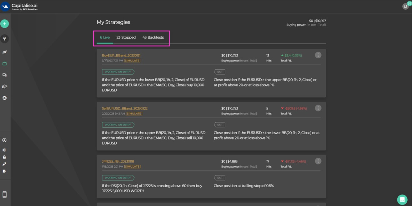 程序化自动交易- Capitalise.ai量化工具全导览